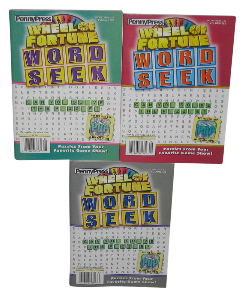 Lot of 3 Crossword Puzzle Books (Wheel of Fortune Word Seek 2023