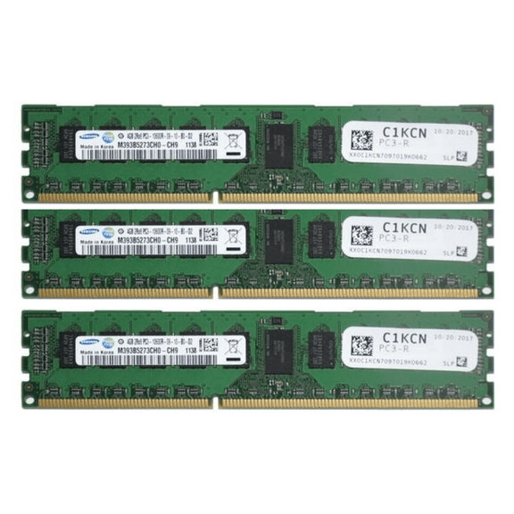 Lot of 3 Dell M393B5273CH0-CH9 4GB DDR3-1333 PC3-10600 2Rx8 1.5V ECC Registered Server Memory C1KCN