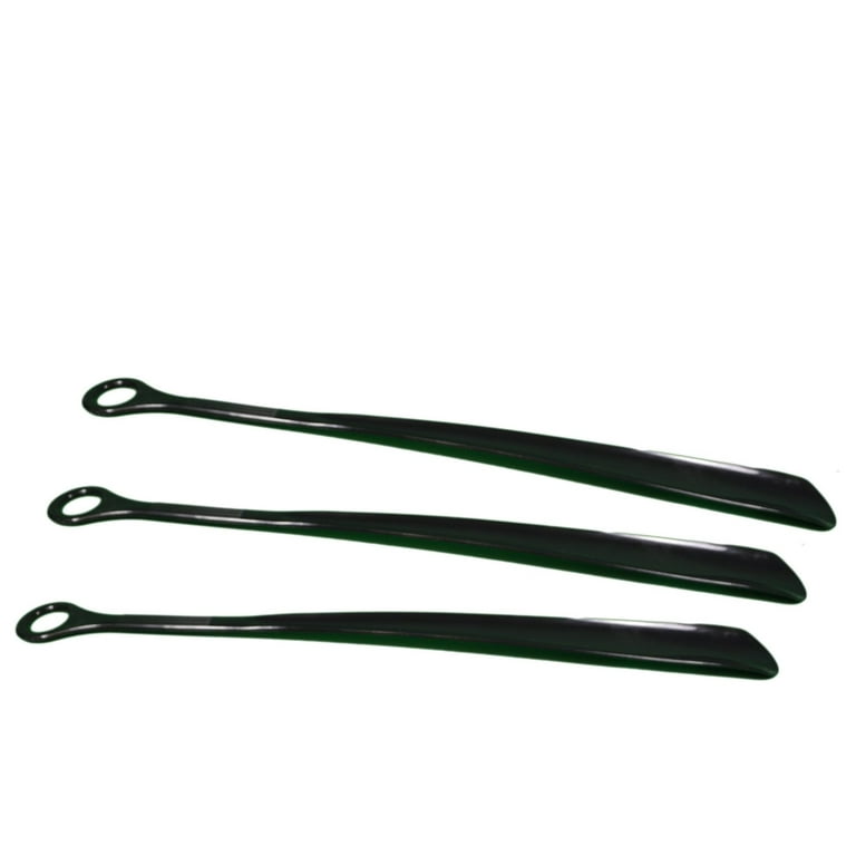 KS 7061 Extra Long Shoe Horn 18.5 Extended Arm Black Plastic with Big Handle Lot of 3
