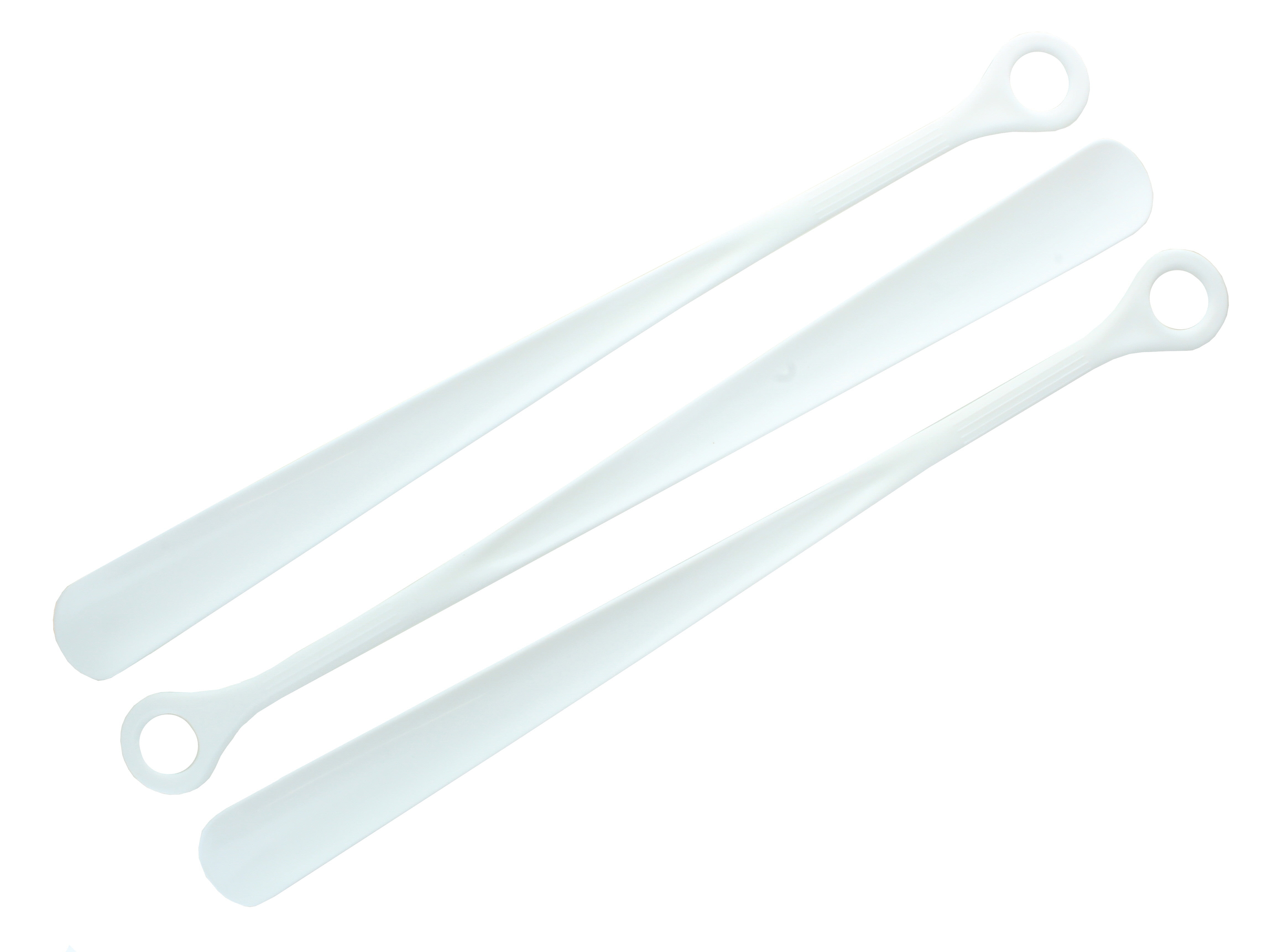 Lot of 3 Extra Long Shoe Horn 18 Arm White Plastic With Big Handle Walmart