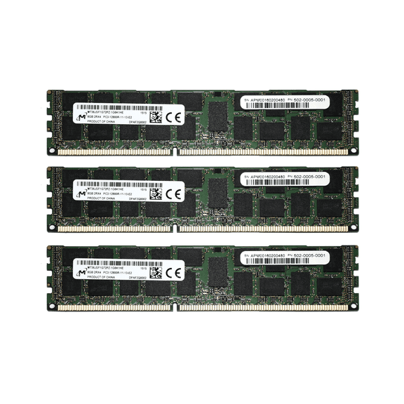 Lot of 3 Micron 8GB DDR3-1600 PC3-12800R ECC Registered Server RAM Kit