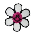 thumbnail image 1 of Lot of 3 Pink Smiley Face Daisy Patches Cute Spring Embroidered Iron On Applique, 1 of 1