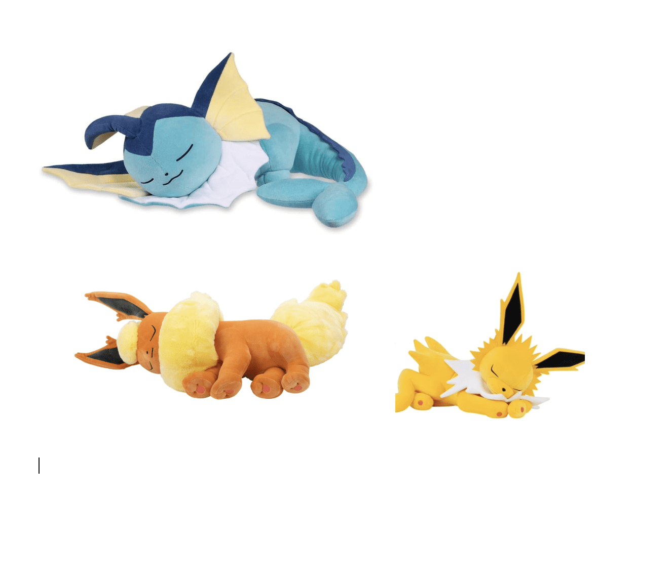 Lot of 3 Pokemon Sleeping Vaporeon Flareon Jolteon 18