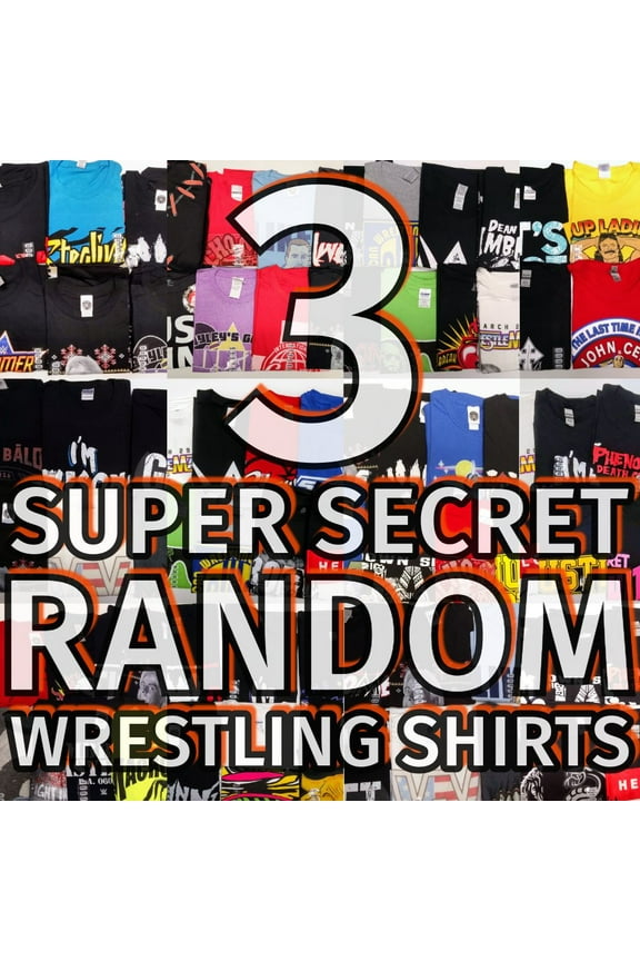 Lot of 3 Random Mens Wrestling T-Shirts New L