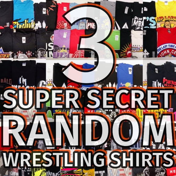 Lot of 3 Random Mens Wrestling T-Shirts New S