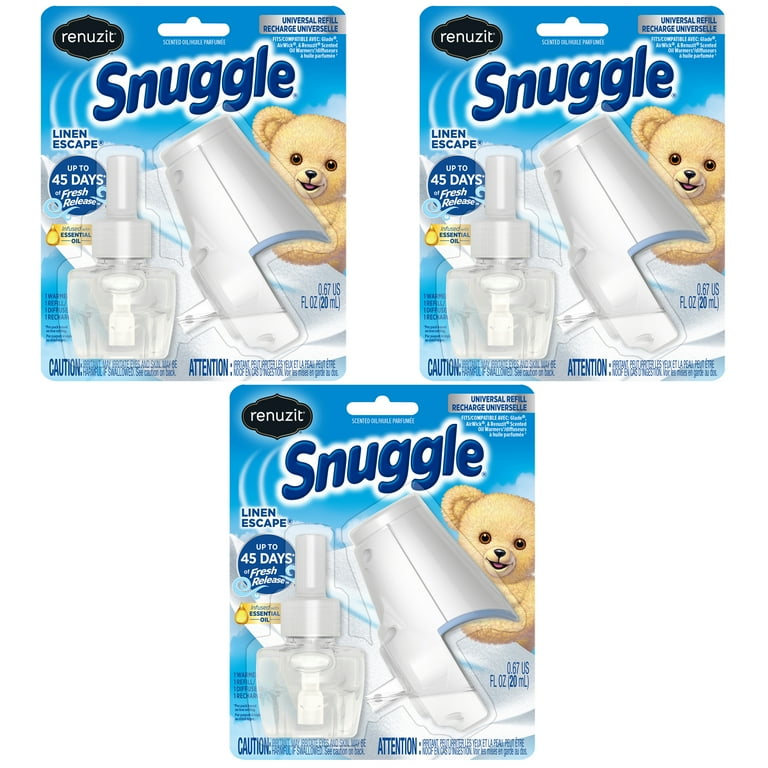 Lot of 3 Renuzit Snuggle Scented Oil Refill with Plug In Warmer Air Freshener Linen Escape