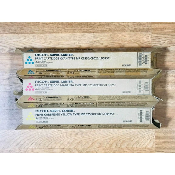 Lot of 3 Ricoh 841281 841282 841283 CMY -TYPE MP C2550/9025/LD525C -SameDayShip