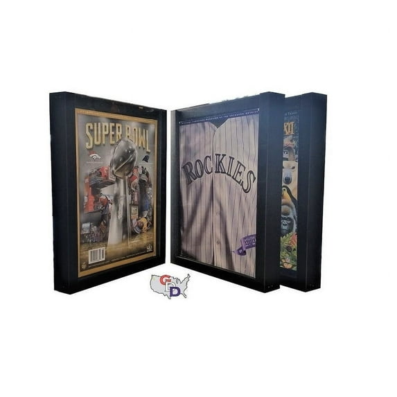 Lot of 3 Sports Program Display Frame Magazine Black Standard Size Over .5" Deep