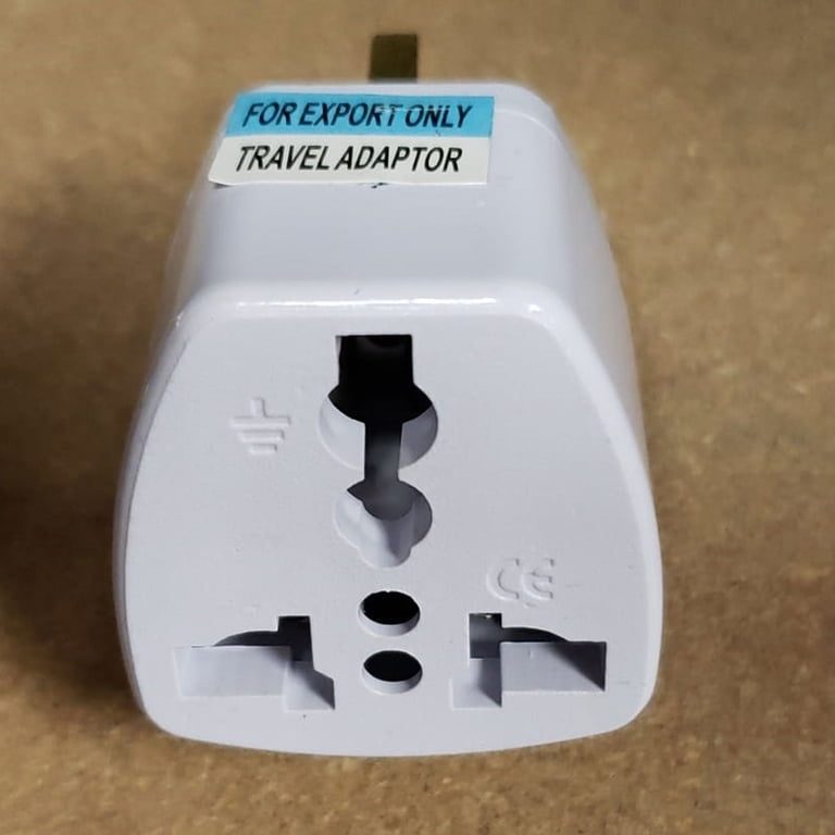 Universal Travel Plug Adapter - Type G (UK, Ireland, UAE) With Universal Input, White
