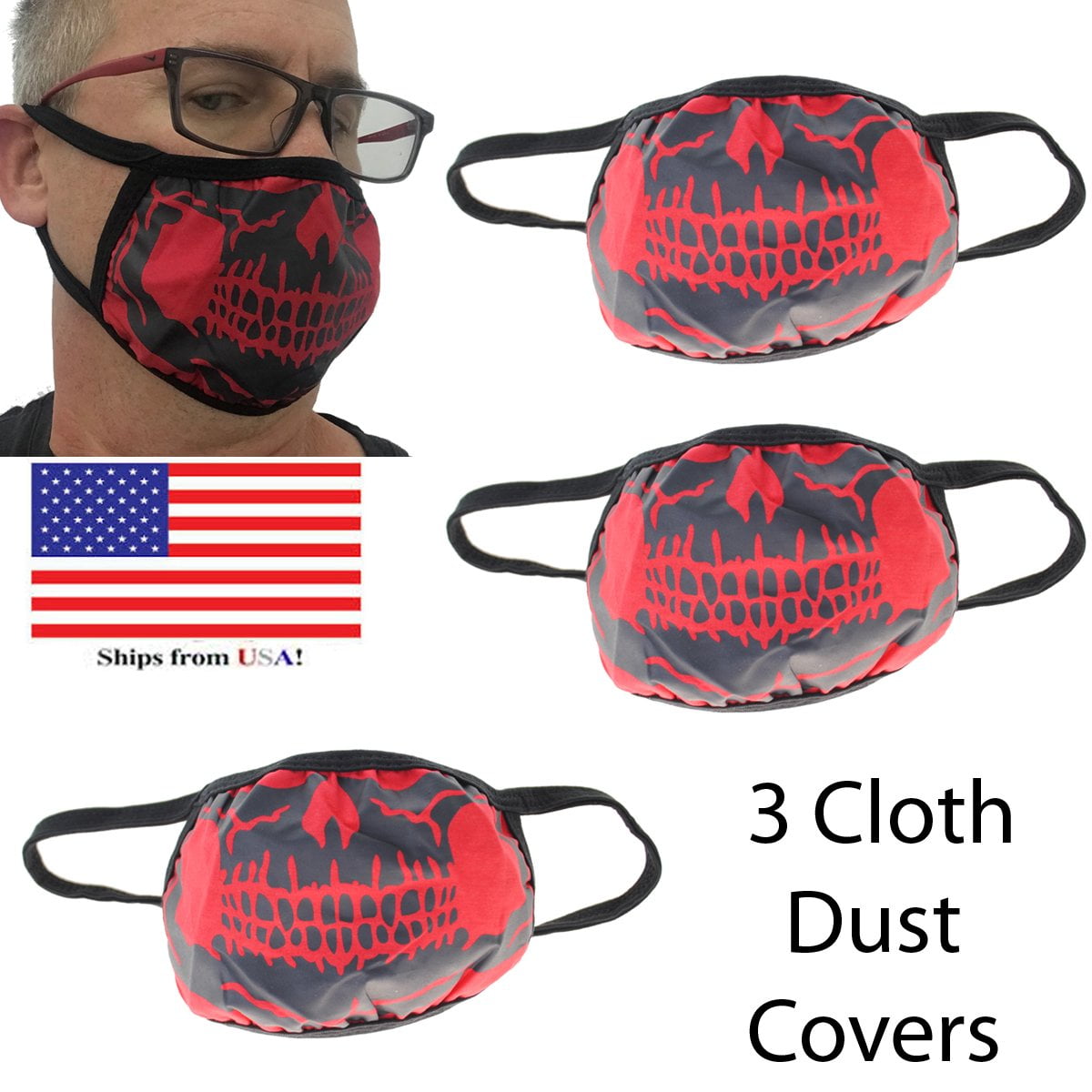 Skull Mask With Crossbones Pirate Design Washable Reusable Cotton Face Cover For Adult Kid Or Teenager