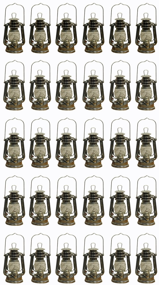 Lot of 30 - 8 Inch Silver Hurricane Kerosene Oil Lantern Hanging Light / Lamp