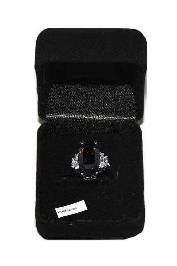 Lot of 39 Pieces Women's Genuine Smoky Topaz & White CZ Rings # 6.5