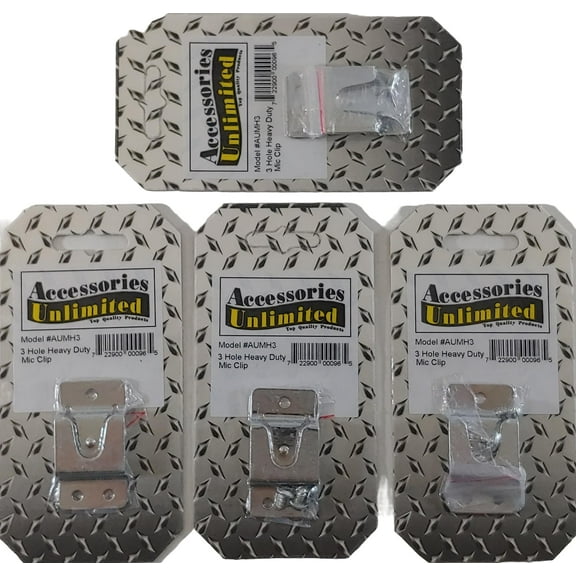 Lot of 4 Accessories Unlimited AUMH3 Screw on 3 Hole CB Radio Microphone Holders