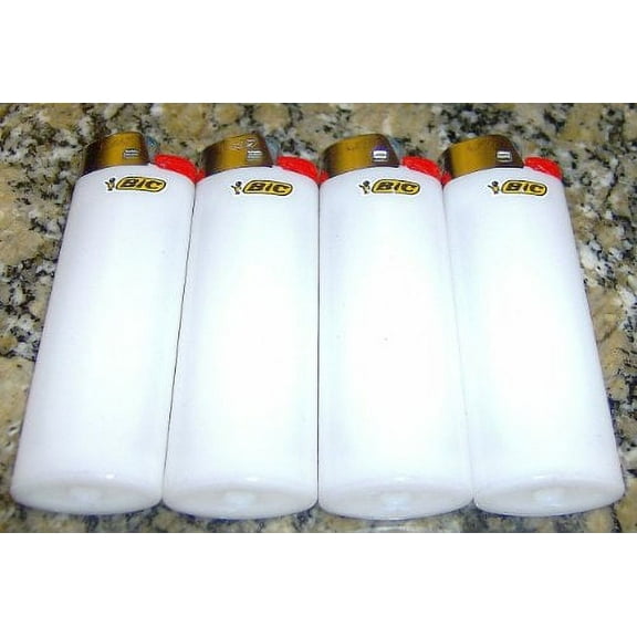 Lot of 4 Bic White Classic Full Size Lighters New
