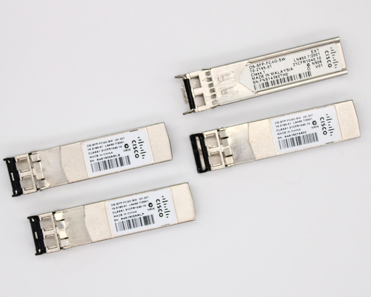 Lot of 4 Cisco DS-SFP-FC4G-SW 4Gbps Fibre Channel SFP Transceiver ...