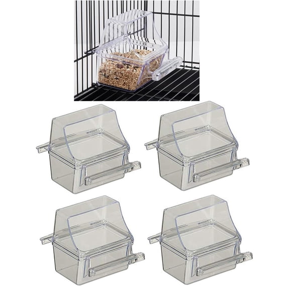 Image showcasing Mcage, Bird Cage Water & Feed Cups, 4-pack, 3.5