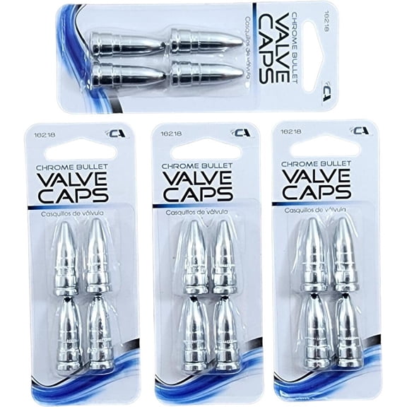Lot of 4 Custom Accessories 16218 ABS Bullet Style Tire Valve Cap ( Pack of 4 )