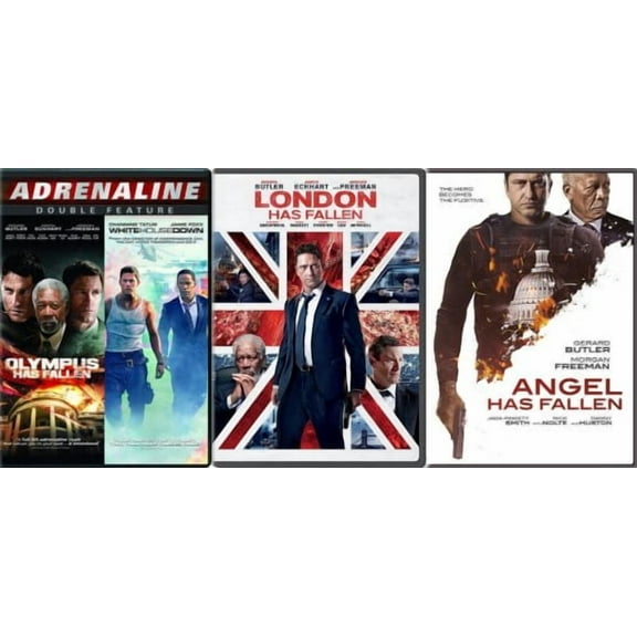 Lot of 4 Films: Olympus Has Fallen / London Has Fallen / Angel Has Fallen + White House Down (DVD)