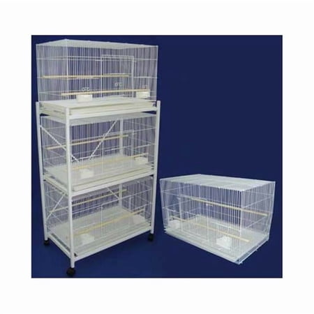 Lot of 4 Medium Breeding Cages with One 3 Tie Stand in White