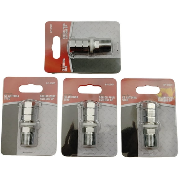 Lot of 4 RoadPro RP-105ADT Heavy Duty CB Radio Antenna SO-239 Stud Mount 3/8x24