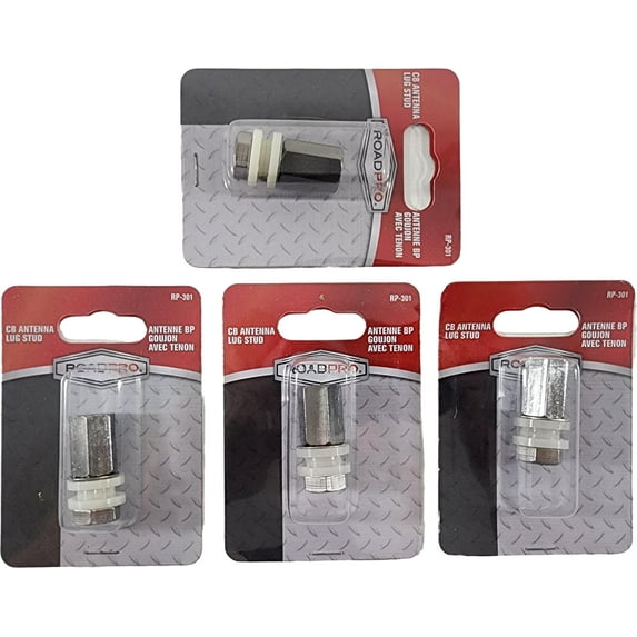 Lot of 4 RoadPro RP-301 Brass 3/8" x 24 Lug-Type Stud Mounts CB Radio Antenna