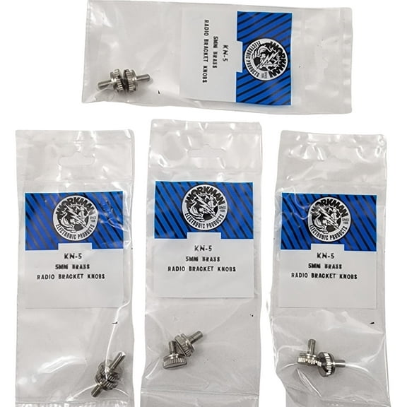 Lot of 4 Workman KN-5 CB Radio All Brass 5mm Thread Replacement Knobs - Bag of 2
