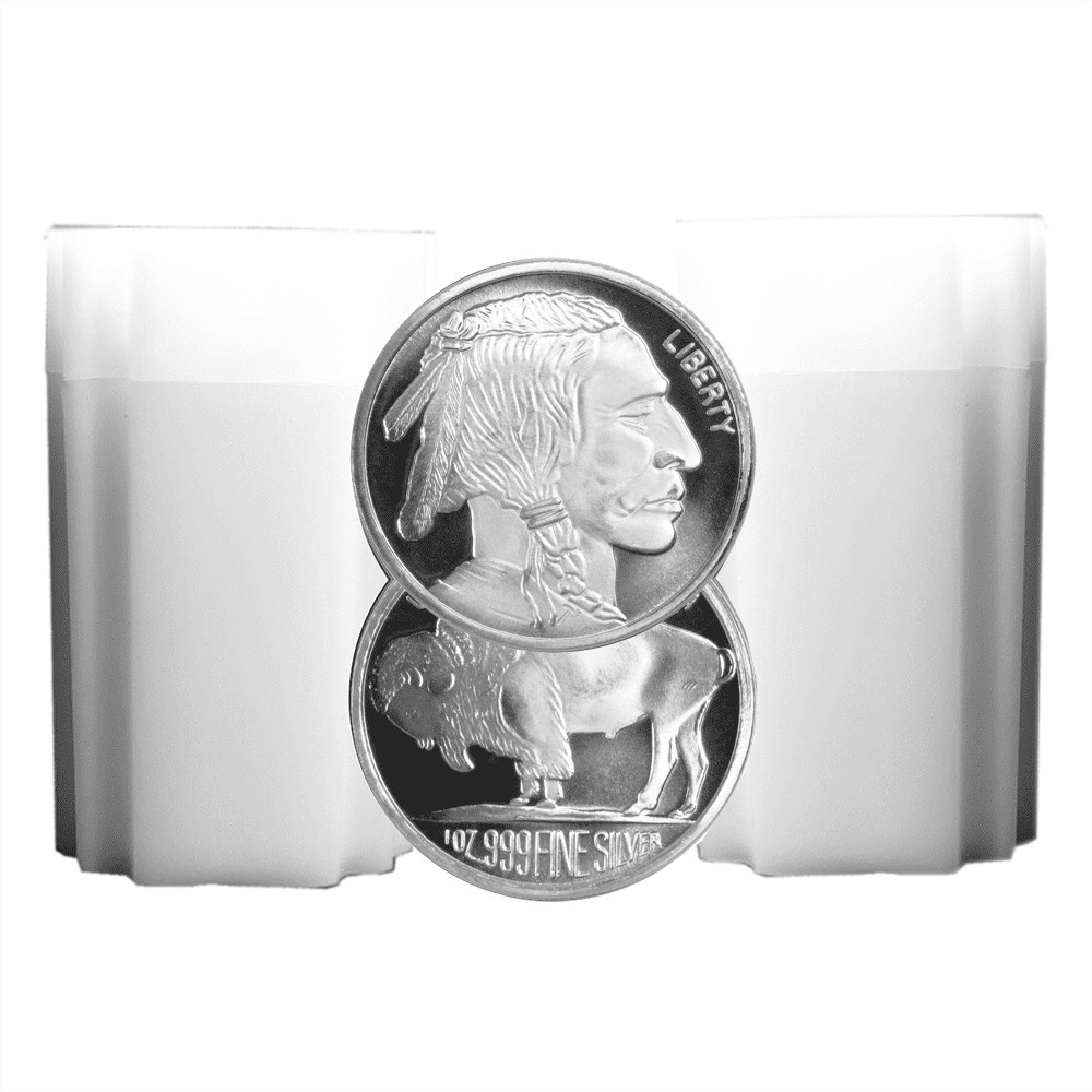 SILVERTOWNE MINT Lot of 40 - 1 Troy oz Buffalo .999 Fine Silver Round 2 Full Rolls