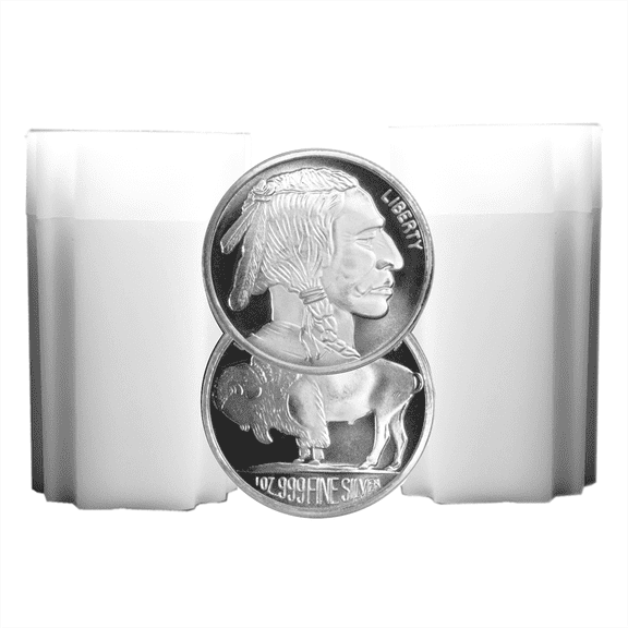 Lot of 40 - 1 Troy oz Buffalo .999 Fine Silver Round 2 Full Rolls