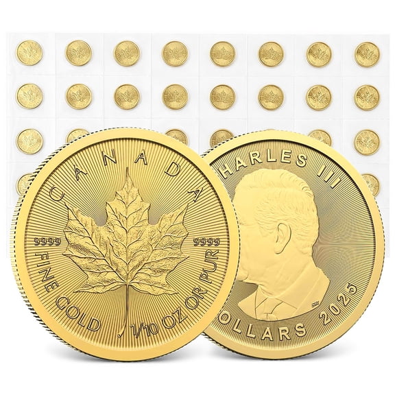 Lot of 40 - 2025 1/10 oz Canadian Gold Maple Leaf $5 Coin BU (Sealed)