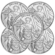Lot of 5 - 1 Troy oz Julius Caesar Design .999 Fine Silver Round
