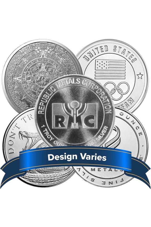 Lot of 5 - 1 Troy oz Silver Round .999 Fine Secondary Market