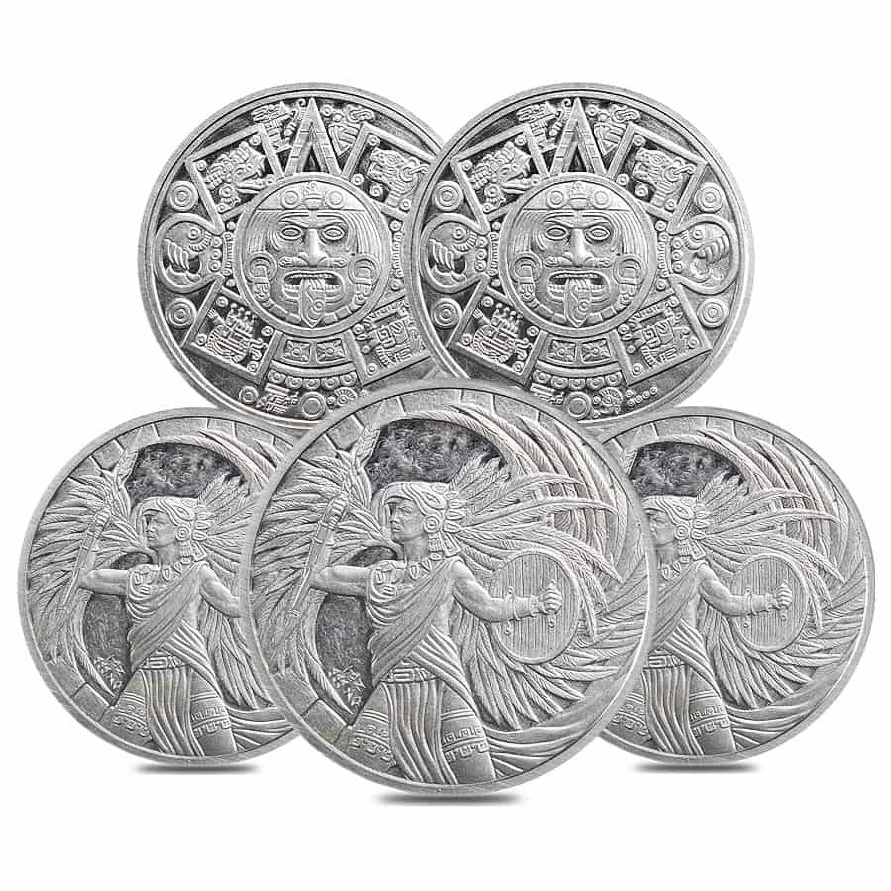 5-Pack 1 oz Aztec Eagle Warrior .999 Fine Silver Round - Pure Bullion ...