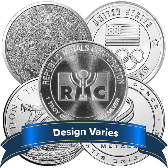 Lot of 5 - 1-oz Silver Round .999 Fine Secondary Market