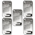 Lot of 5 - 1 oz Sunshine Minting Silver Bar .999 Fine Silver - Sealed