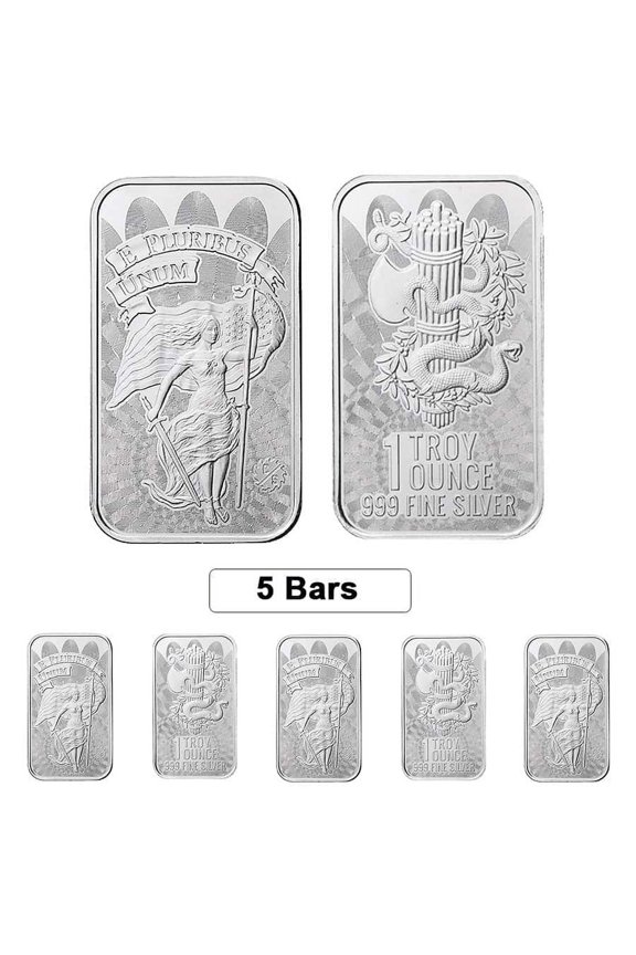 Lot of 5 - 1 oz Unity Silver Bar .999 Fine