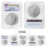 Lot of 5 - 2025 Morgan Silver Dollar PCGS MS 70 FS