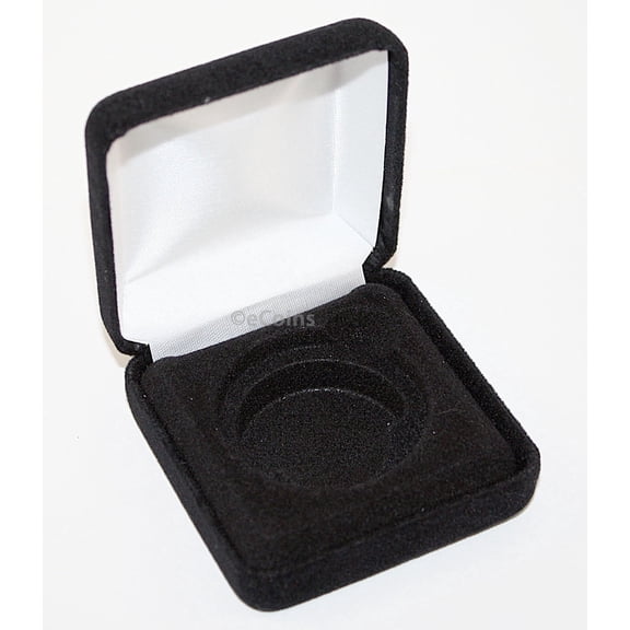 Lot of 5 Black Felt COIN DISPLAY GIFT METAL BOX holds 1-IKE or Silver Eagle ASE