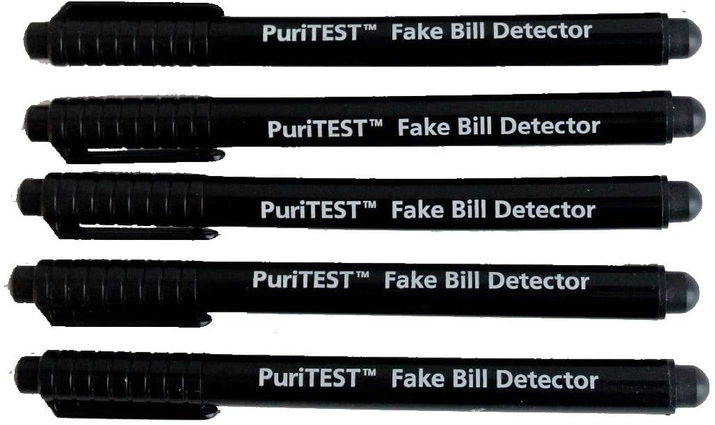 Lot of 5 Counterfeit Fake Money Currency Detector Pens Marker Dollar Bill Cashier Tool
