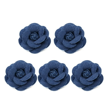 Lot of 5 Cute Denim Flowers for DIY Clothing, Hats Decoration and Jewelry Making