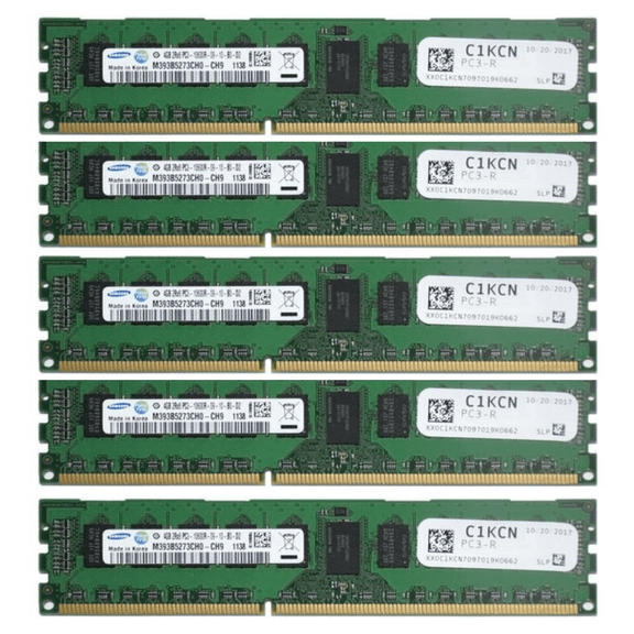 Lot of 5 Dell M393B5273CH0-CH9 4GB DDR3-1333 PC3-10600 2Rx8 1.5V ECC Registered Server Memory C1KCN