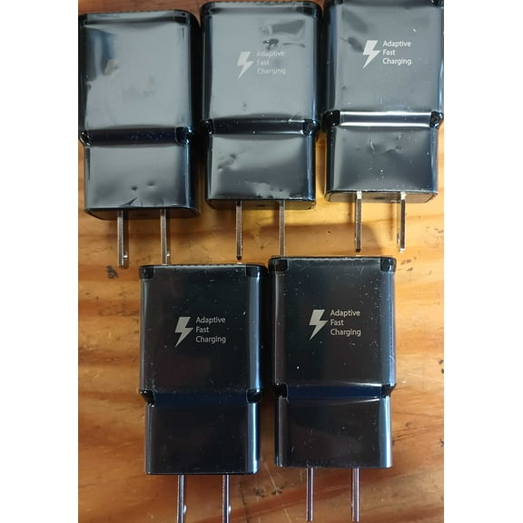 Lot of 5 OEM Samsung Fast Adaptive Charger Original Wall Plug OEM EP-TA20JBE-Black