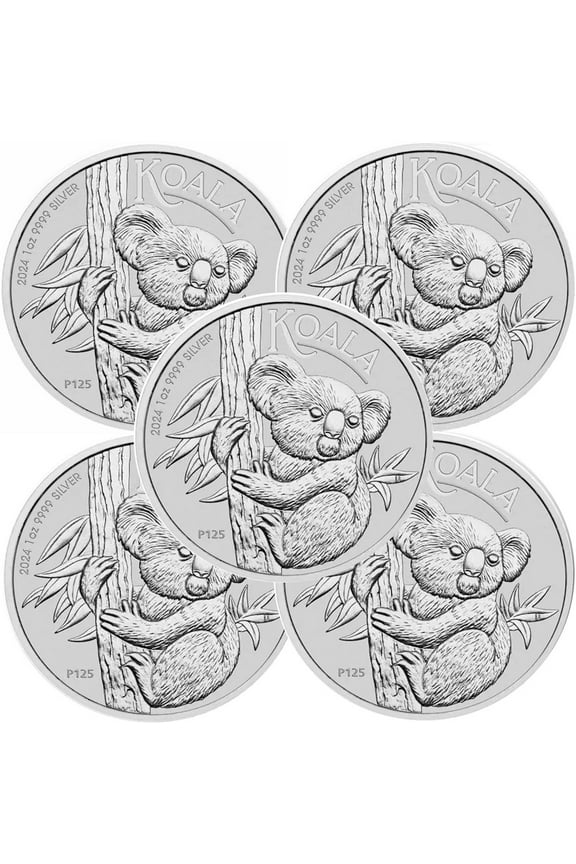 Lot of 5 - Random Year - 1 oz Silver Australian Koala Coin BU