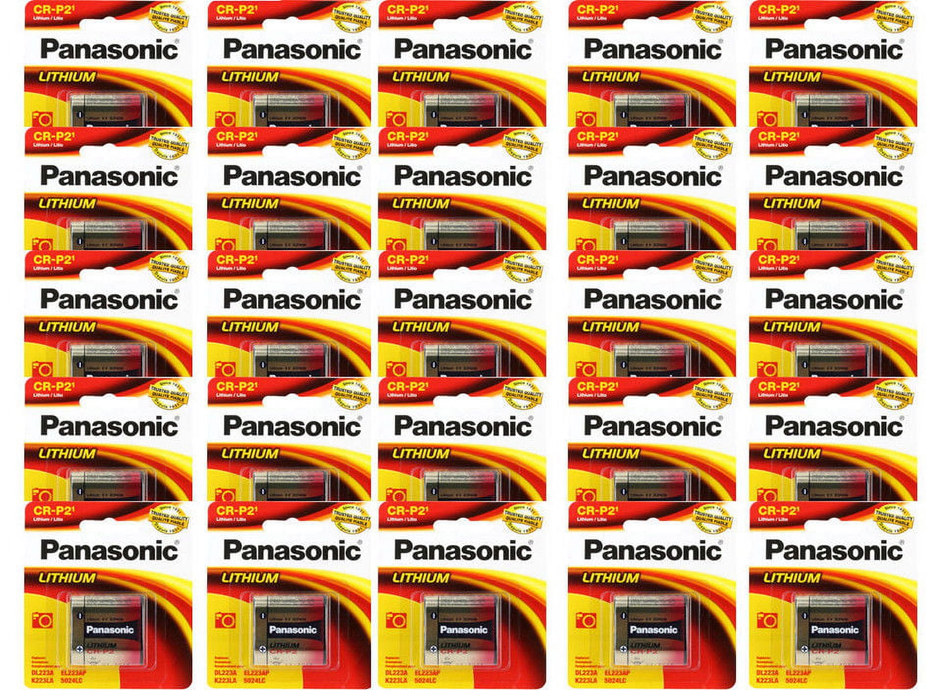 Lot of 50 Panasonic CRP2, CR-P2, EL223, K223LA 6V Lithium Photo Batteries, In Retail Packaging