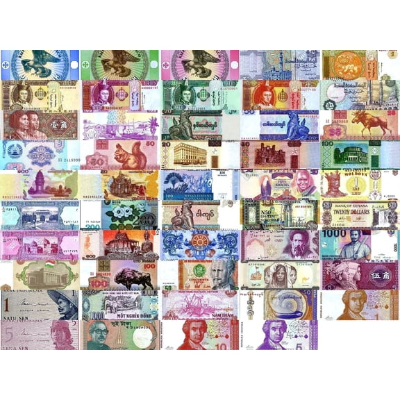 Lot of 50 Uncirculated World Banknote Collection - Currency Set - No Duplicates Included