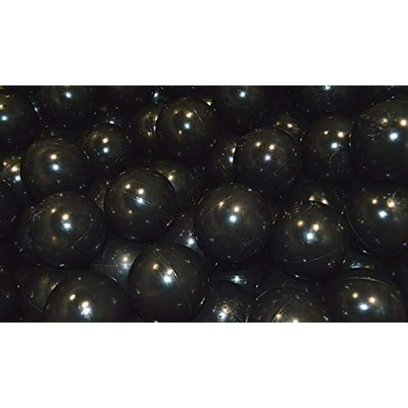 Lot of 500 Black Color Jumbo 3" HD Commercial Grade Ball Pit Balls - Crush-Proof Phthalate Free BPA Free Non-Toxic, Non-Recycled Plastic (Black, 500)