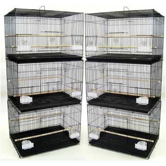 Lot of 6 Breeding Bird Carrier Cage for Parakeet Canary Finch Loverbird (Black)