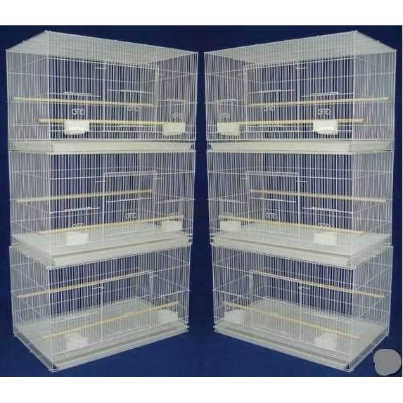 Lot of 6 Breeding Bird Carrier Cage for Parakeet Canary Finch Loverbird (White)