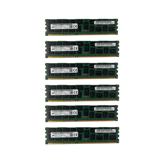 Lot of 6 Micron 8GB DDR3-1333 PC3-10600R ECC Registered Server RAM (MT36JSF1G72PZ-1G4M1)