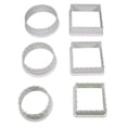 thumbnail image 1 of Lot of 6 Plastic Cookie Cutters Circle & Square Shapes, 1 of 4