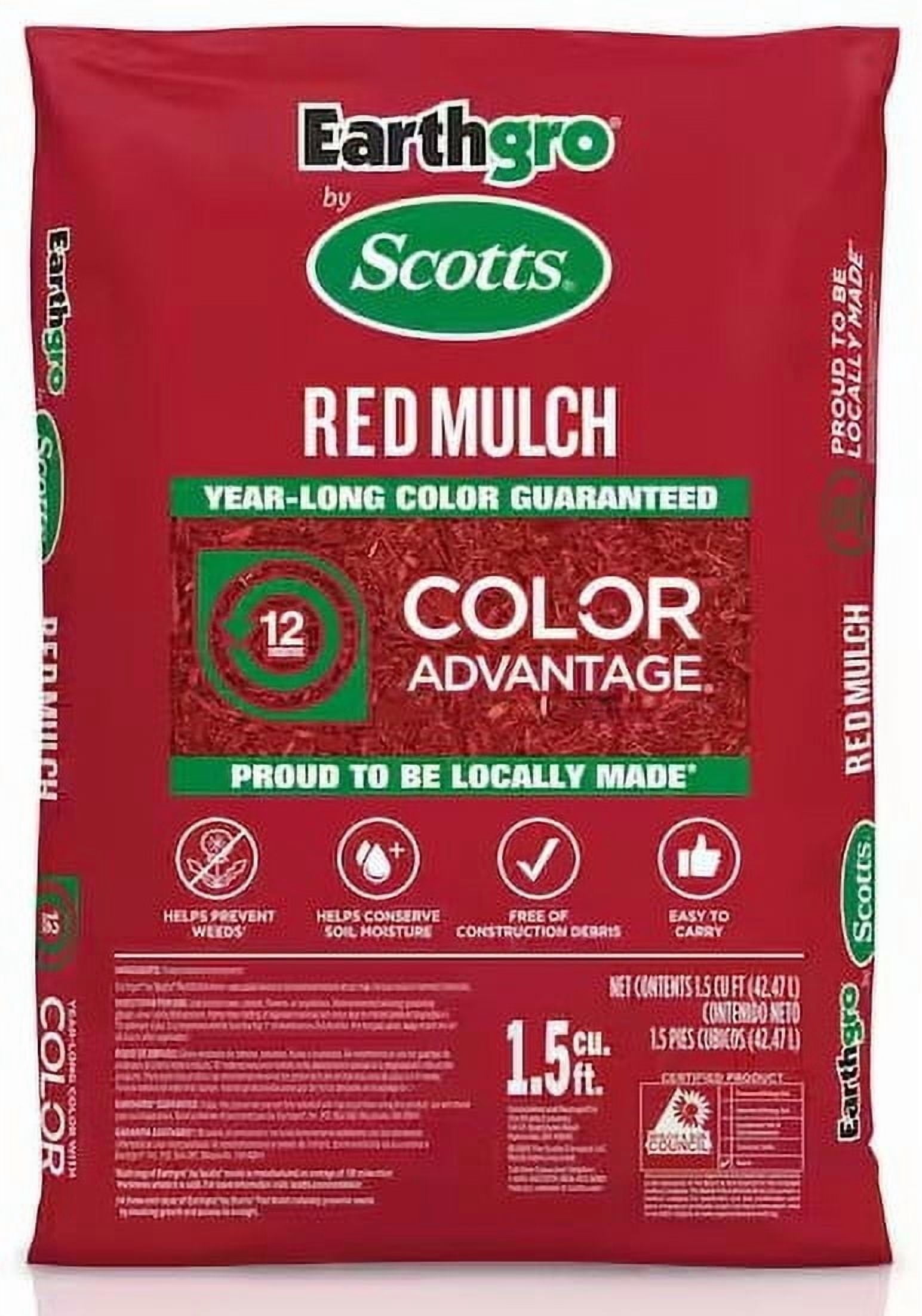 Lot of 6 bags total 9 Cu. Ft. Scotts Earthgro RED Mulch. delivered to ur door
